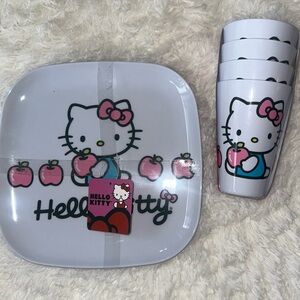 Hello Kitty Pink and White Dishware Set